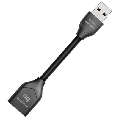 Abbildung von AudioQuest DragonTail USB Kabel (0,112 m, A/USB A, 2.0, Stecker/Buchse) Schwarz