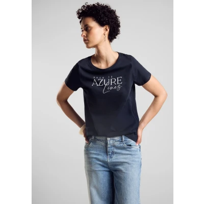 Abbildung von Street One MIT Wording Tshirt print, Damen, Größe: 34, Blau