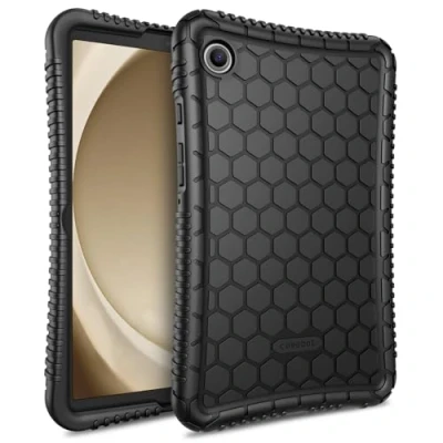 Abbildung von Fintie Hülle für Samsung Galaxy Tab A9 8.7 Zoll 2023 Leichte rutschfeste Stoßfeste Silikon Schutzhülle Tablet 8,7 SM X110/X115/X117, Schwarz