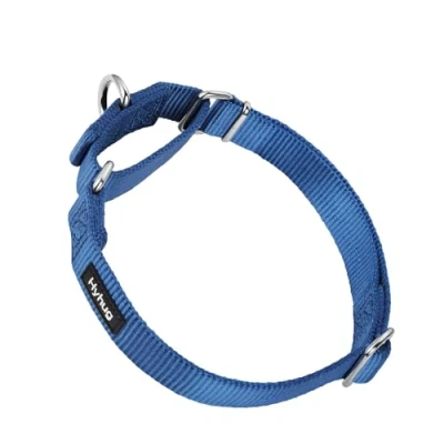 Abbildung von Hyhug Martingal Hundehalsband mit Schnalle: Ausbruchsicher, rutschfestes Robustes Polyester, farbechtes verstellbares Haustierzubehör für mittelgroße Hunderassen (Mittel, Klassisches Blau)