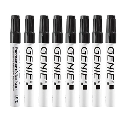 Abbildung von Genie 12592 Permanent Marker (mit 1 3 mm Rundspitze und Metallschaft) 8er Pack; schwarz