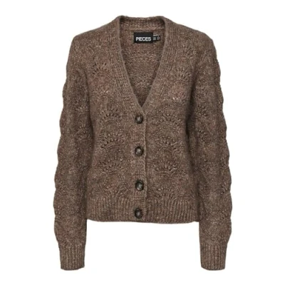 Abbildung von Pieces Bibbi Strickjacke, Damen, Größe: Large, Fossil