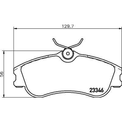 Abbildung von HELLA 8DB 355 018 541 Bremsbelagsatz nicht für Verschleißwarnanzeiger vorbereitet mit Bremssattelschrauben PEUGEOT: 206 Schrägheck, Partner II Tepee