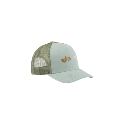 Abbildung von Alpha Industries Label Trucker Unisex Cap, Größe: One Size, Dusty green