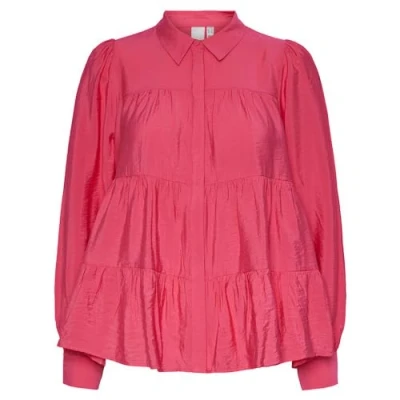 Abbildung von YAS Yaspala Shirt Hemdbluse, Damen, Größe: XL, Rasberry sorbet