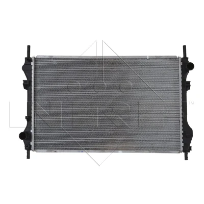 Abbildung von NRF 509696 Kühler, Motorkühlung Aluminium 620 396 24 mit Anbauteilen Kühlrippen gelötet FORD: Transit Mk5 Bus, Kastenwagen