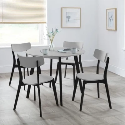 Abbildung von Julian Bowen Runder Esstisch Casa, Grau/Schwarz, Gummibaumholz, H 75 x B 100 T cm