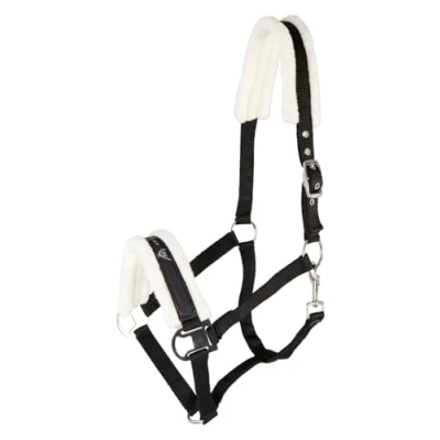 Abbildung von Pfiff 101515 Halfter mit Kunstfell unterlegt, Pferdehalfter Pony Full Cob