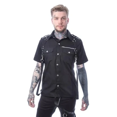 Abbildung von Vixxsin Orson Shirt Männer Kurzarmhemd schwarz XL