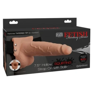 Abbildung von Umschnalldildo &quot;7,6 &quot; Hollow Strap on Squirting&quot; mit Spritzfunktion
