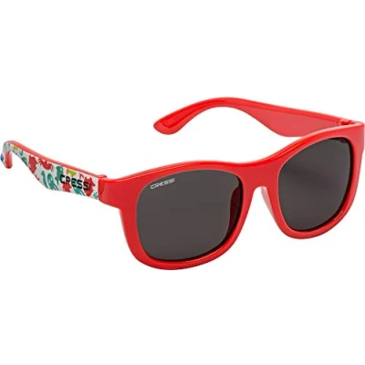 Abbildung von Cressi Unisex Babys Teddy Sunglasses Polarisiert Kinder Sonnenbrille, Aqua Pet/Rot/Geräucherte Linse, 3/5 Jahre