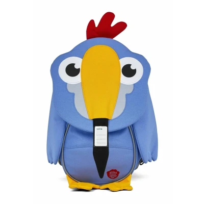 Abbildung von Affenzahn Kleiner Freund Kindergarten Rucksack für 1 3 Jährige Ergonomisch Reflektierend Ziehzunge mit Namensschild Tukan Lavendel