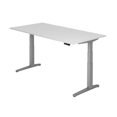 Abbildung von Hammerbacher Schreibtisch XBHM2E Weiß/Silber
