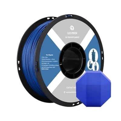 Abbildung von QIDI TECH PLA Rapido Filament 1.75mm, 3D Drucker PLA, geeignet für Hochgeschwindigkeitsdruck, 1.75 die meisten FDM Drucker, 1 KG Spule (2.2lbs), Blau