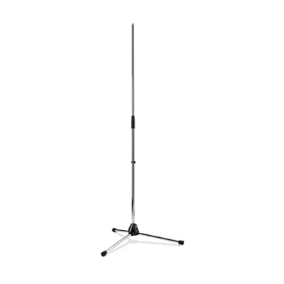 Abbildung von K&amp;M 201A/2 Mikrofonstativ verchromt Solostativ mit großem Fußkreis 90 160,5 cm ausziehbar, 3/8“ Gewindeanschluss