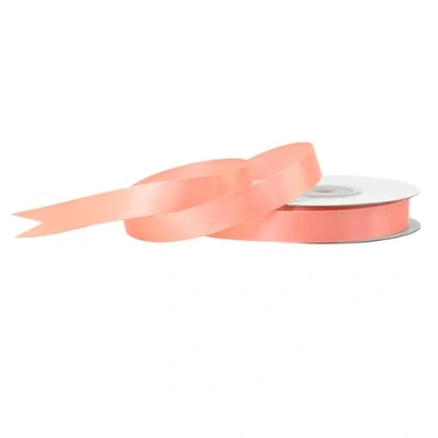 Abbildung von Satinband 12mm x 25m Rolle FARBAUSWAHL in 3/6/12/18/25/38/50/75/100mm farbecht &amp; waschbar Schleifenband für Hochzeit Geschenkband zum Verpacken Dekorieren Basteln Lachs 720