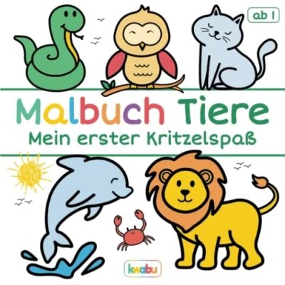 Abbildung von Malbuch Tiere Mein erster Kritzelspaß: Für Kinder ab 1 Jahr Löwe, Schildkröte, Pferd und viele weitere große Tiermotive zum Ausmalen Kritzeln