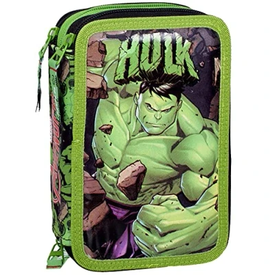 Abbildung von Clondo Federmäppchen 44 Stück, für Hulk Avengers Fan, Mäppchen, Federtasche Schreibwaren, Etui mit Stiften, Kugelschreiber, Kinder, Mädchen &amp; Jungen, 3 Fächer