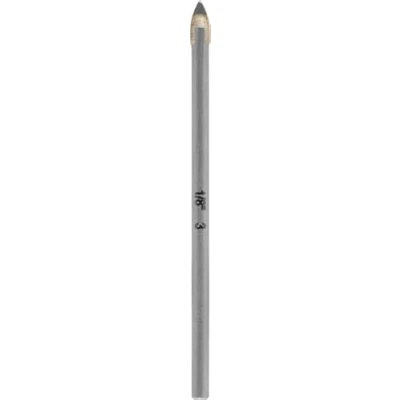 Abbildung von kwb Hartmetall Glasbohrer, Ø 3 mm (Hartmetallplatte, Zentrierspitze, niedrige Drehzahl, Schneidöl, Rundschaft)