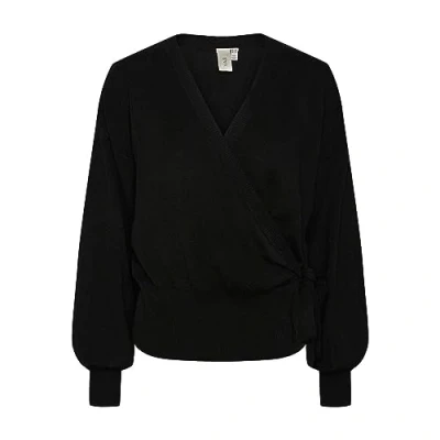 Abbildung von YAS Yasassi WRAP Cardigan Strickjacke, Damen, Größe: Small, Black