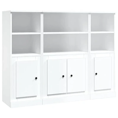 Abbildung von vidaXL Highboard Highboards 3 Stk. Weiß Holzwerkstoff (3 St)