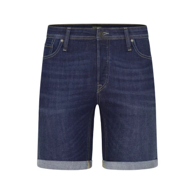 Abbildung von JACK &amp; JONES Jeans Shorts Herren Stretch Kurz Regular Fit JJIRICK Kurze Hosen Bermuda Sommer Denim Einfarbig, Größe:L, Farbe:Blue (AM 142)