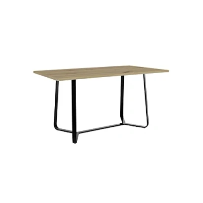 Abbildung von byLIVING Esszimmertisch TALEA/Moderner Küchentisch in Artisan Eichen Optik hell braun 140 cm/Kufen Gestell Metall schwarz pulverbeschichtet/Großer Esstisch/B 140, H 76, T 90 cm