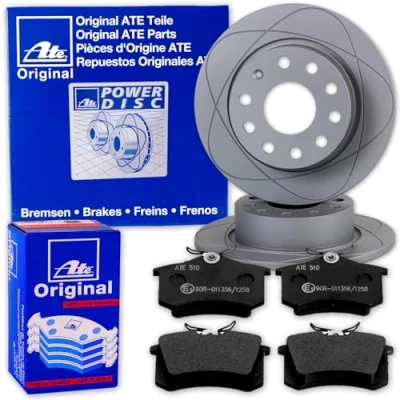 Abbildung von ATE PowerDisc Bremsscheiben + Beläge hinten für AA3 Octavia Fabia Leon IBIZA