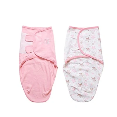 Abbildung von Baby Pucksack Wickel Decke 2er Pack Universal Verstellbare Schlafsack für Säuglinge Babys Neugeborene Unisex (3 4 Monate, Pink)