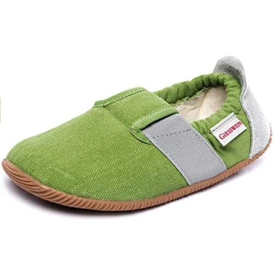Abbildung von Giesswein SÖLL SLIM FIT Hausschuh für Kinder, Größe: 34, Gras Schuhe