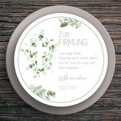 Abbildung von Tortenaufleger Firmung Kreuz #1 Name &amp; Datum (20cm)