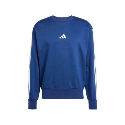 Abbildung von adidas Herren Essential Three Stripes Fleece Sweatshirt, Dark Blue/White, XXL