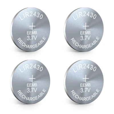 Abbildung von EEMB 4PACK LIR2430 wiederaufladbare Batterie 3.7V Lithium Ionen Knopf Batterien Münzzelle für Kopfhörer Wearable Gerät Uhr