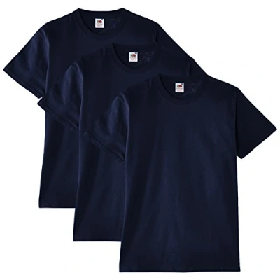 Abbildung von Fruit of the Loom Herren T Shirt, 3er Pack, Gr. Small, Blau Marineblau