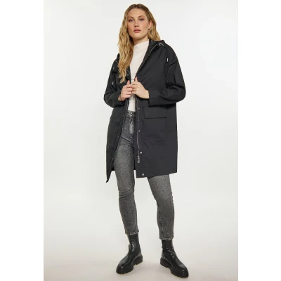 Abbildung von DREIMASTER Vintage Damen Mantel M / Schwarz 100% Baumwolle