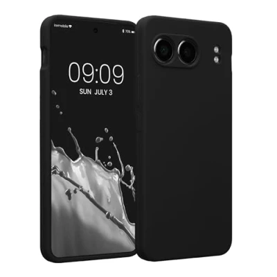 Abbildung von kwmobile Handyhülle kompatibel mit OnePlus Nord 4 5G Hülle gummierte Handy Case aus Silikon in Schwarz