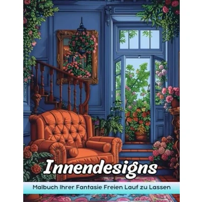 Abbildung von Innendesigns: Erwachsene Malbuch Mit Innenausstattung Für Stressabbau Und Entspannung