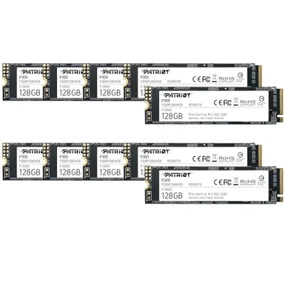 Abbildung von Patriot P300 128GB Interne SSD NVMe PCIe Gen 3x4 M.2 2280 Solid State Drive 10er Pack