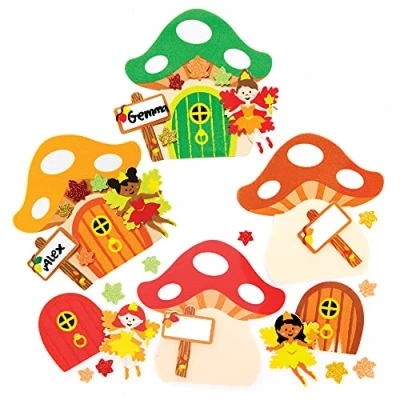 Abbildung von Baker Ross Herbstliche Feentür Kits FE654 4 Stück, Feendekorationen für Kinder zum Ausstellen, kreative Kunst und Bastelprojekte Kinder, Mittel