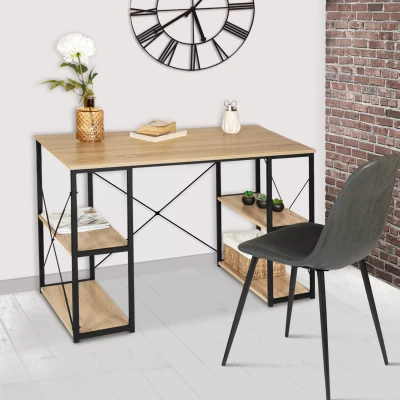 Abbildung von IDMarket Doppel Schreibtisch Dtrot im industriellen Design