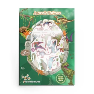 Abbildung von Science4you Temporäre Tattoos Kit von das perfekte Partygeschenk für Kinder, mit mehr als 40 Dinosaurier Tattoo Jungen &amp; Mädchen im Alter 5 6 7 8 9+