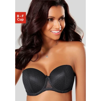 Abbildung von Lascana Schalen trägerloser/variabler BH, Damen, Größe: 100C, Schwarz