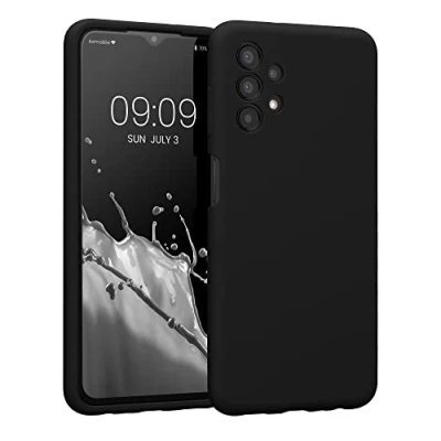 Abbildung von kwmobile Handyhülle kompatibel mit Samsung Galaxy A13 4G Hülle gummierte Handy Case aus Silikon in Schwarz