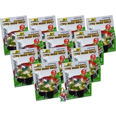 Abbildung von yoaxia ® 12er Pack [ 12x 30g ] LOBO Instant Tofu Miso ( fermentierte Sojapaste ) Suppe / Soup + ein kleiner Glücksanhänger gratis