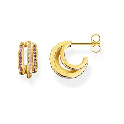 Abbildung von Thomas Sabo CR663 973 7 Glam &amp; Soul Creole 925 Sterlingsilber, vergoldet Gelbgold Glas Keramik Stein synthetischer Korund