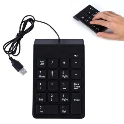 Abbildung von mumisuto USB Mini Ziffernblock Numpad 18 Tasten Tastatur für Laptop Desktop PC Pro