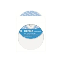 Abbildung von HERMA CD Papierhüllen weiß mit Klebefläche 124x124mm VE=100 Stück