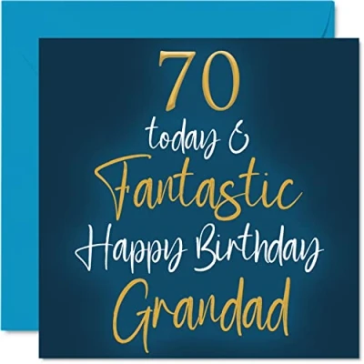 Abbildung von Stuff4 Fantastische Geburtstagskarte zum 70. Geburtstag für Großvater 70 Today &amp; Fantastic von Enkelsohn, Enkelin, Geburtstagsgeschenk, 145 mm x