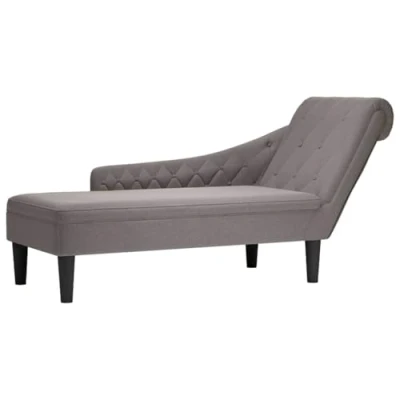 Abbildung von vidaXL Chaiselongue mit Kissen und Rechter Armlehne Taupe Stoff, 1 Teile