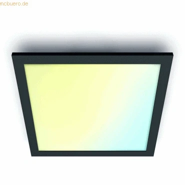 Abbildung von WiZ Panel Deckenleuchte Tunable White, dimmbar, 3400lm, warm bis kaltweiß, quadratisch, smarte Steuerung per App/Stimme über WLAN, schwarz